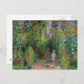 Monet Garden Vetheuil Impressionim Malerei Postkarte (Vorne/Hinten)