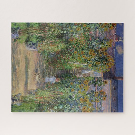 Monet Garden Vetheuil Impressionim Malerei Puzzle (Horizontal)