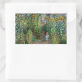 Monet Garden Vetheuil Impressionim Malerei Rechteckiger Aufkleber (Tasche)