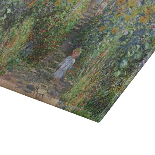 Monet Garden Vetheuil Impressionim Malerei Schneidebrett (Ecke)