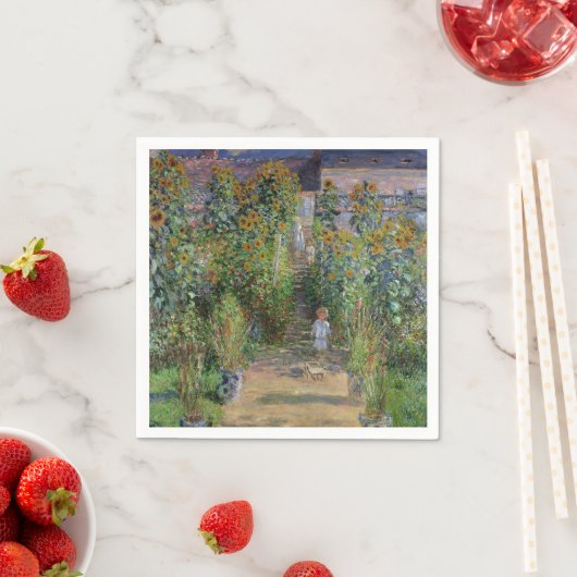 Monet Garden Vetheuil Impressionim Malerei Serviette (Beispiel)