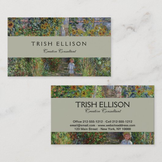 Monet Garden Vetheuil Impressionim Malerei Visitenkarte (Vorne/Hinten)