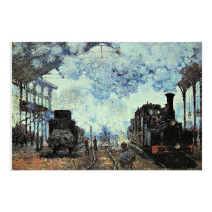 Monet - Gare St. Lazare, Anreise mit dem Zug Poster