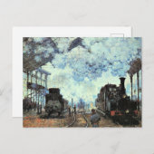 Monet - Gare St. Lazare, Anreise mit dem Zug Postkarte (Vorne/Hinten)
