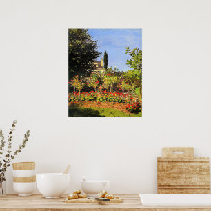 Monet - Garten in Blüte Poster
