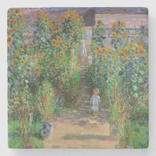 Monet Garten Vetheuil Impressionismus Blumenmalere Steinuntersetzer