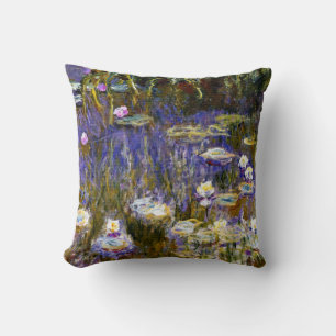 Monet - Gelbe und Lila Seerosen Kissen
