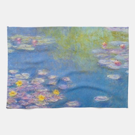 Monet gelbes Wasser-Lilien-Geschirrtuch Küchentuch (Horizontal)