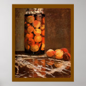 Monet - Glas mit Pfirsichen Poster (Vorne)