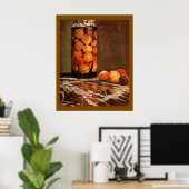 Monet - Glas mit Pfirsichen Poster (Heimbüro)