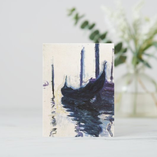 Monet Gondola in Venedig Postkarte (Stehend Vorderseite)
