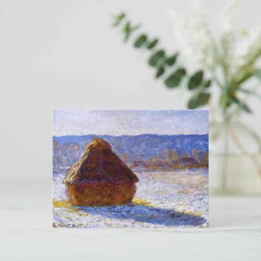 Monet - Grainstack am Morgen Postkarte (Stehend Vorderseite)