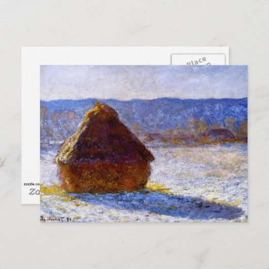 Monet - Grainstack am Morgen Postkarte (Vorne/Hinten)