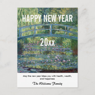 Monet - Happy New Year and Water Lily pond Postkarte