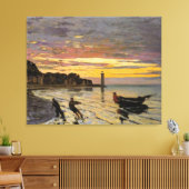 Monet - Hauling a Boat Ashore, Fine Art, Leinwanddruck (Insitu (Wohnzimmer))