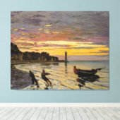Monet - Hauling a Boat Ashore, Fine Art, Leinwanddruck (Insitu (Holzboden))