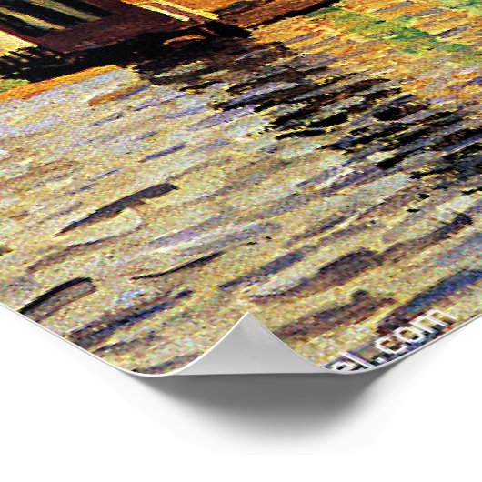 Monet - Häuser am Zaan-Fluss in Zaandam, Poster (Ecke)