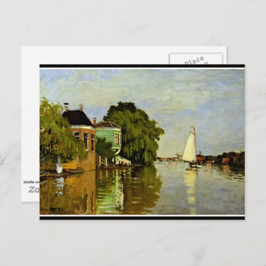 Monet - Häuser auf dem Achterzaan Postkarte (Vorne/Hinten)