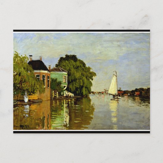 Monet - Häuser auf dem Achterzaan Postkarte (Vorderseite)