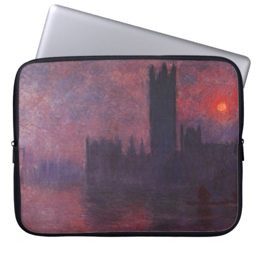 Monet Häuser des Parlaments an der Laptopschutzhülle (Vorderseite)