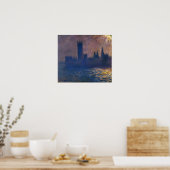 Monet - Häuser des Parlaments Sonnenscheineffekt Poster (Küche)