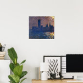 Monet - Häuser des Parlaments Sonnenscheineffekt Poster (Heimbüro)
