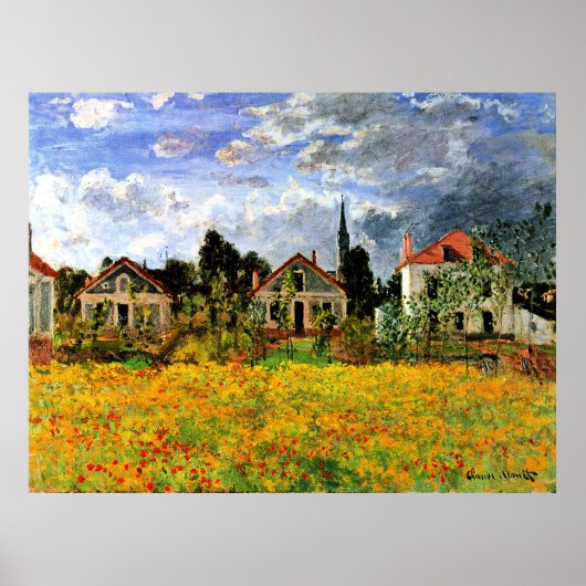Monet - Häuser in Argenteuil, berühmte Kunstwerke Poster (Vorne)