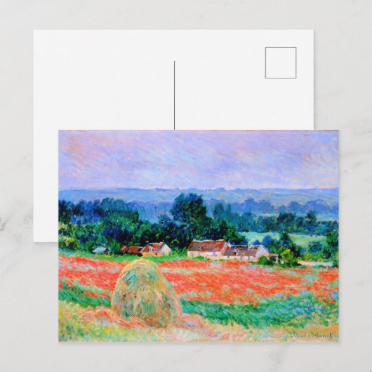 Monet - Haystack auf Giverny, schöne Kunst Postkarte (Vorne/Hinten)
