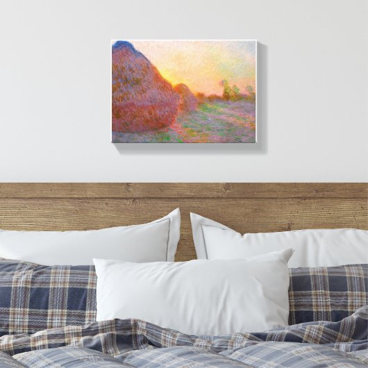 Monet Haystack Leinwanddruck (Insitu (Schlafzimmer))