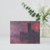 Monet Houses of Parliament at Sunset Postcard Postkarte (Stehend Vorderseite)