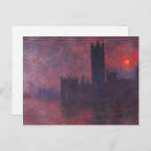 Monet Houses of Parliament at Sunset Postcard Postkarte (Vorne/Hinten)