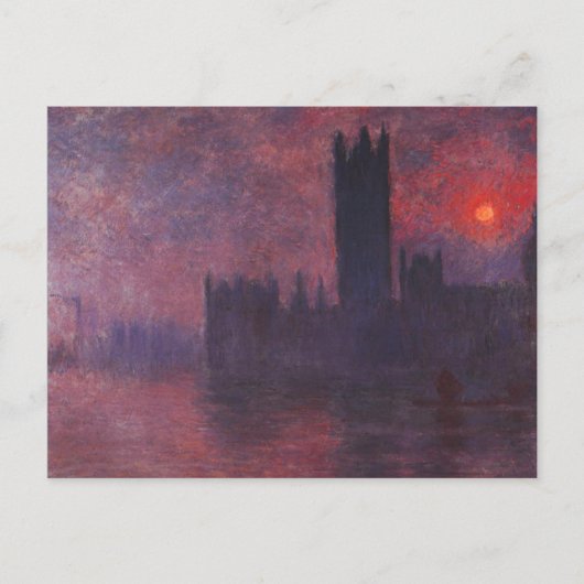Monet Houses of Parliament at Sunset Postcard Postkarte (Vorderseite)