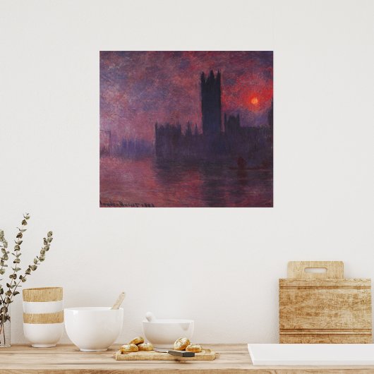 Monet Houses of Parliament at Sunset Poster (Küche)
