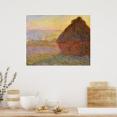 Monet - Hystacks at Sunset - Impressionist Poster (Küche)