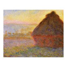 Monet - Hystacks at Sunset - Impressionist
