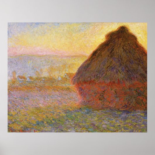 Monet - Hystacks at Sunset - Impressionist Poster (Vorne)