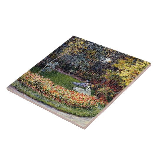 Monet - Im Garten, berühmtes Bild Fliese (Seite)