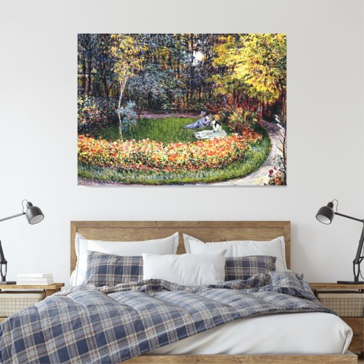 Monet - Im Garten, berühmtes Bild Leinwanddruck (Insitu (Schlafzimmer))
