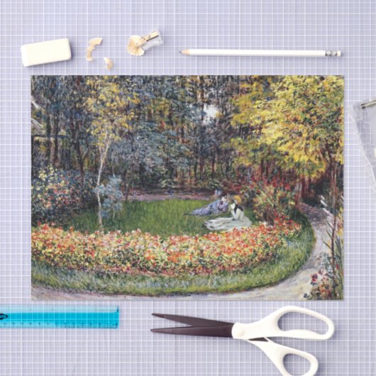 Monet - Im Garten, berühmtes Bild Seidenpapier (Handwerk)