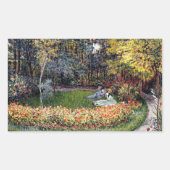 Monet - Im Garten, Rechteckiger Aufkleber (Vorderseite)