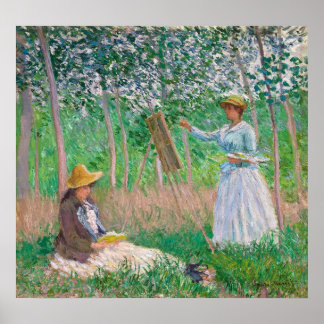 Monet, im Wald in Giverny Poster