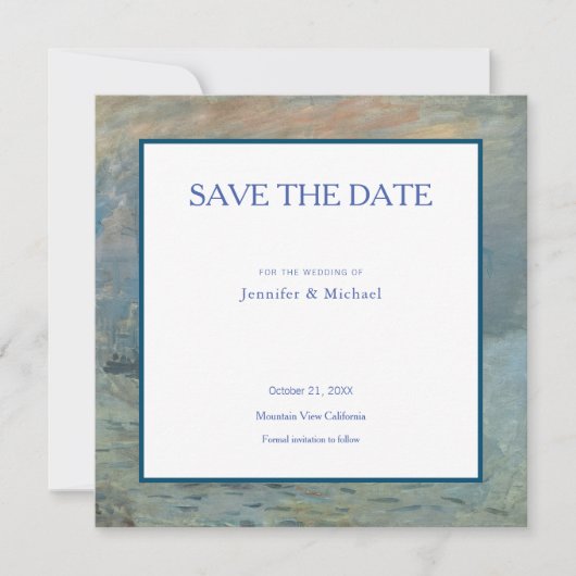 Monet Impression Sunrise Beruflich Minimalistisch Save The Date (Vorderseite)