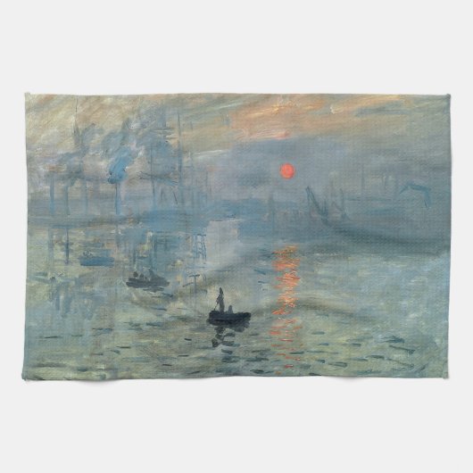 Monet Impression Sunrise Soleil Levant Malerei Geschirrtuch (Horizontal)