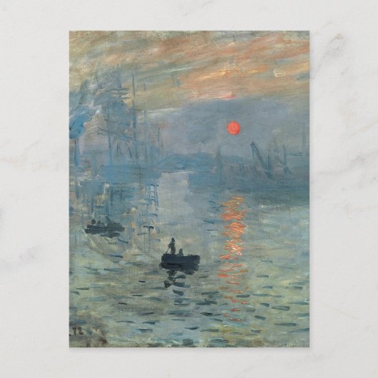 Monet Impression Sunrise Soleil Levant Malerei Postkarte (Vorderseite)