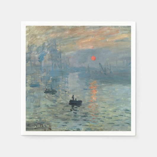Monet Impression Sunrise Soleil Levant Malerei Serviette (Vorderseite)