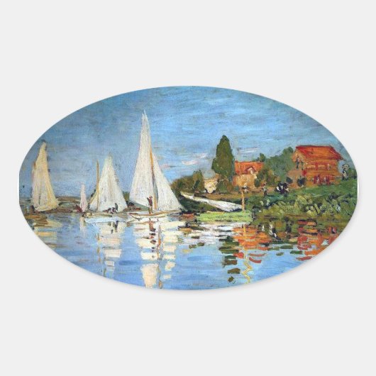 Monet Impressionismus Boote Sticker (Vorderseite)