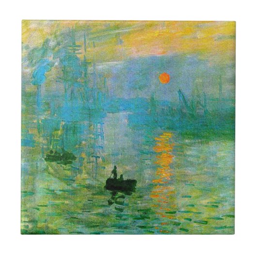 Monet Impressionismus Sunrise Tile Fliese (Vorderseite)