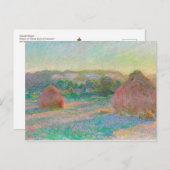 Monet Impressionist Art Haystacks Ende Sommer Postkarte (Vorne/Hinten)