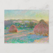 Monet Impressionist Art Haystacks Ende Sommer Postkarte (Vorderseite)