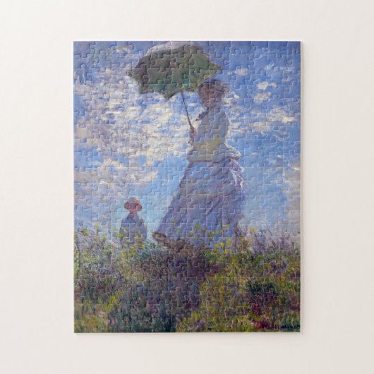 Monet Impressionist People Woman mit einem Parasol Puzzle (Vertikal)